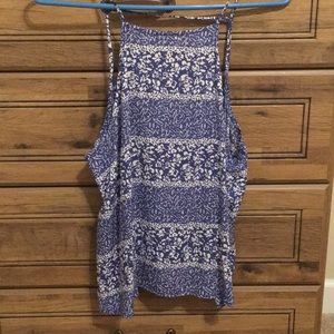 Blue Floral Open Back Tank